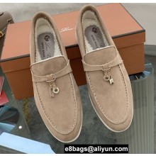 Loro Piana Shearling Fur Suede Calfskin Summer Charms Walk Loafers 02