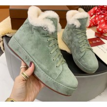 Loro Piana Shearling Fur Suede Nuages Mid Walk Sneakers 03
