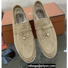 Loro Piana Shearling Fur Suede Calfskin Summer Charms Walk Loafers 08