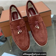 Loro Piana Shearling Fur Suede Calfskin Summer Charms Walk Loafers 12