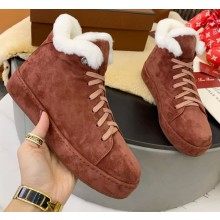 Loro Piana Shearling Fur Suede Nuages Mid Walk Sneakers 08