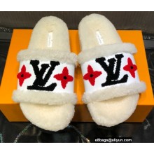Louis Vuitton Shearling Paseo Flat Comfort Mules White 2021