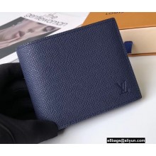 Louis Vuitton Amerigo Wallet Taiga Leather Ocean Blue M62046