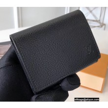 Louis Vuitton Enveloppe Carte de visite Card Holder Taiga Leather Black M64595