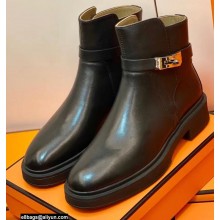 Hermes Veo Ankle Boots Black Handmade