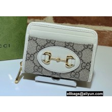 Gucci Horsebit 1955 Card Case 658549 GG Supreme Canvas White 2021