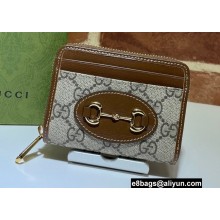 Gucci Horsebit 1955 Card Case 658549 GG Supreme Canvas Coffee 2021