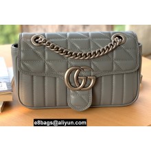 Gucci Aria Collection GG Marmont Mini Shoulder Bag 446744 Grey 2021