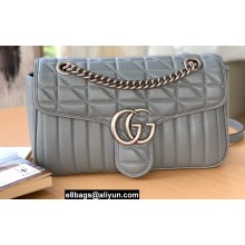 Gucci Aria Collection GG Marmont Small Shoulder Bag 443497 Grey 2021