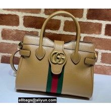 Gucci Small Top Handle Bag with Double G 658450 Web Beige 2021