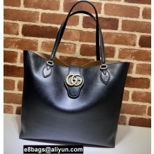 Gucci Medium Tote Bag with Double G 649577 Black 2021