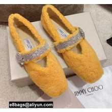 Jimmy Choo KRISTA Faux Fur Flats with Crystal-Embellished Strap 04 2021
