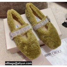 Jimmy Choo KRISTA Faux Fur Flats with Crystal-Embellished Strap 05 2021