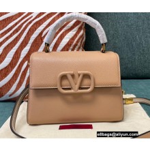 Valentino VSLING Grainy Calfskin Mini Handbag Nude 2021
