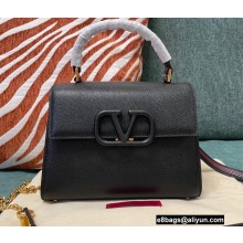Valentino VSLING Grainy Calfskin Mini Handbag Black 2021