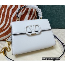 Valentino VSLING Grainy Calfskin Mini Handbag White 2021