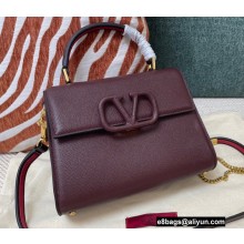 Valentino VSLING Grainy Calfskin Mini Handbag Burgundy 2021