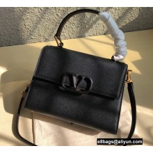 Valentino VSLING Grainy Calfskin Small Handbag Black 2021