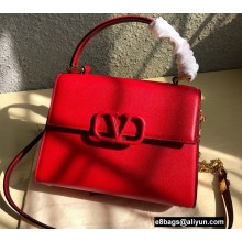 Valentino VSLING Grainy Calfskin Small Handbag Red 2021