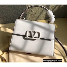 Valentino VSLING Grainy Calfskin Small Handbag White 2021