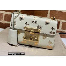 Gucci Padlock Small Berry Shoulder Bag 409487 Leather White 2021