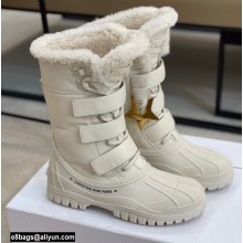 Dior Calfskin and Lambskin Wool Ankle Boots White 2021