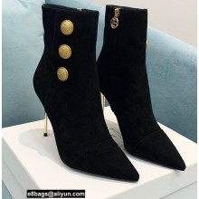 Balmain Heel 9.5cm Roni Ankle Boots Suede Black 2021