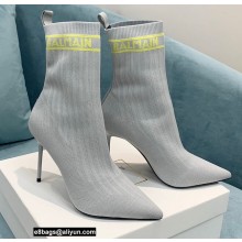 Balmain Heel 9.5cm Stretch Knit Skye Ankle Boots Gray 2021