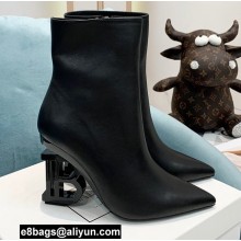 Balmain Heel 9.5cm Nicole Ankle Boots Leather Black 2021
