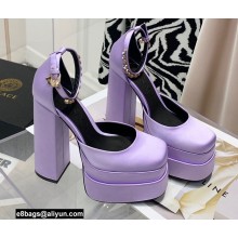 Versace Heel 14.5cm Platform 5cm Medusa Aevitas Satin Pumps Lilac 2021