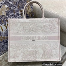 Dior Book Tote Bag in Toile de Jouy Embroidery Pale Pink 2021