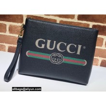 Gucci Medium Leather Pouch Bag 572770 Black 2021