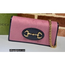 Gucci Horsebit 1955 chain wallet 621892 corduroy Pink 2021