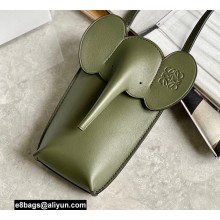 Loewe Elephant Pocket Bag in Classic Calfskin Green