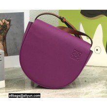 Loewe Heel Duo Bag in Soft Natural Calfskin Purple/Brown