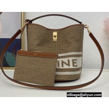 Celine Bucket 16 Bag Beige in Textile with Celine print and Calfskin