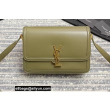 Saint Laurent Solferino Medium Satchel Bag In Box Leather 634305 Olive Green