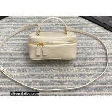 Saint Laurent Mini Vanity Case Bag in Quilted Lambskin 669560 White