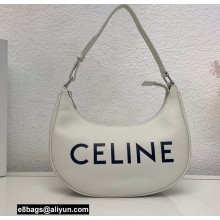 Celine Medium Ava Bag White in Smooth Calfskin with Celine Print
