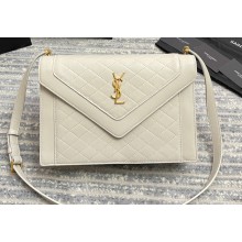 Saint Laurent Gaby Satchel Bag in Vintage Lambskin 668863 White
