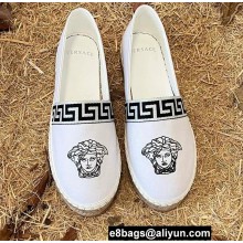 Versace Medusa Head Print Espadrilles White