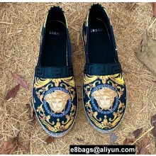 Versace Medusa Renaissance Print Espadrilles Black