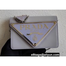 Prada Brushed Leather Shoulder Bag 1BH189 Lilac 2021