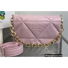 Prada Padded Nappa Leather Shoulder Bag 1BD306 Pink 2021