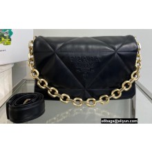 Prada Padded Nappa Leather Shoulder Bag 1BD306 Black 2021