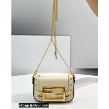 Fendi Nano Baguette Bag Charm White with Metal Stitching 2021