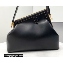 Fendi First Medium Leather Bag Black 2021