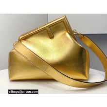 Fendi First Medium Leather Bag Gold 2021