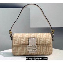 Fendi Medium Baguette 1997 Bag Beige FF Wool 2021