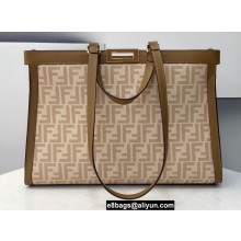 Fendi Medium Peekaboo X-Tote Bag Beige FF Wool 2021